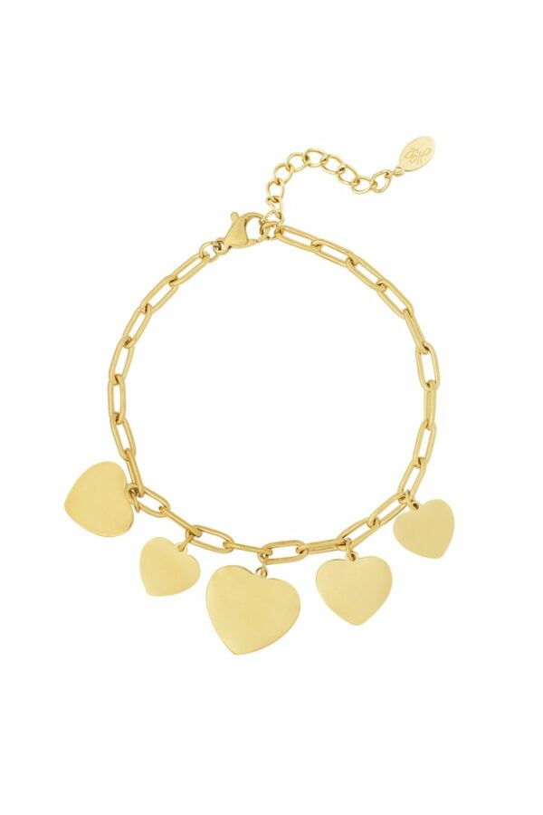 Schakel armband met hartjes