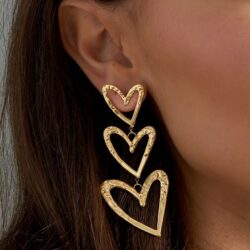 Triple heart oorbellen - Afbeelding 3
