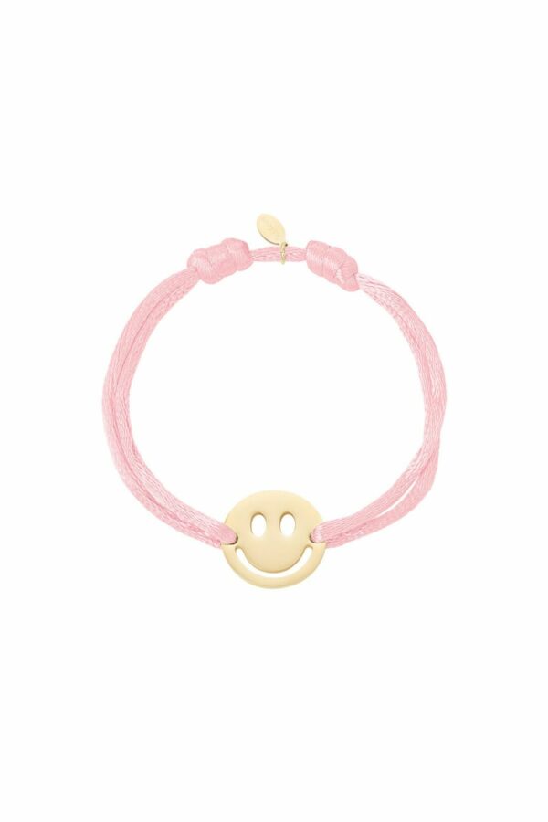 Satijn armband met smiley
