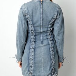 Limited edition denim lace dress - Afbeelding 3