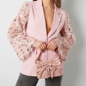 Fluffy sparkle blazer