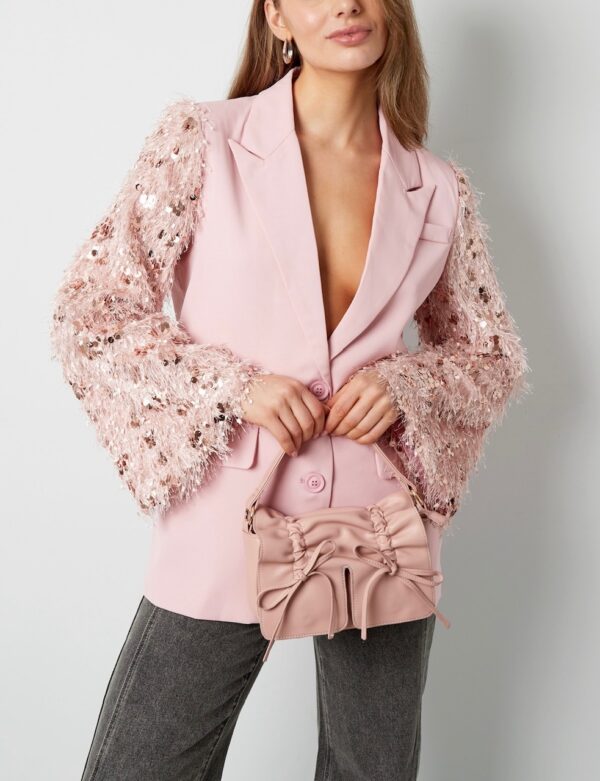 Fluffy sparkle blazer